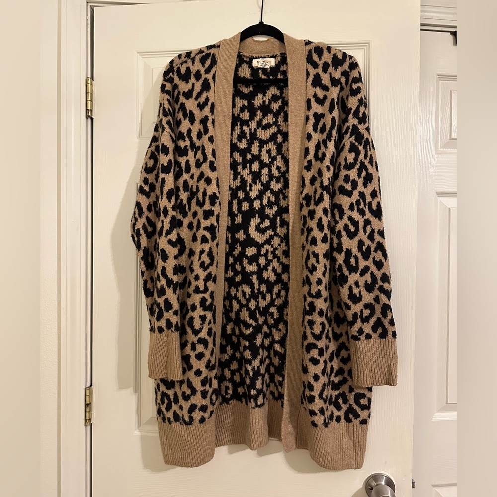 Animal Print Oversized Cardigan
